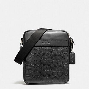 NWT Coach Flight bag Charles signature, black leather purse